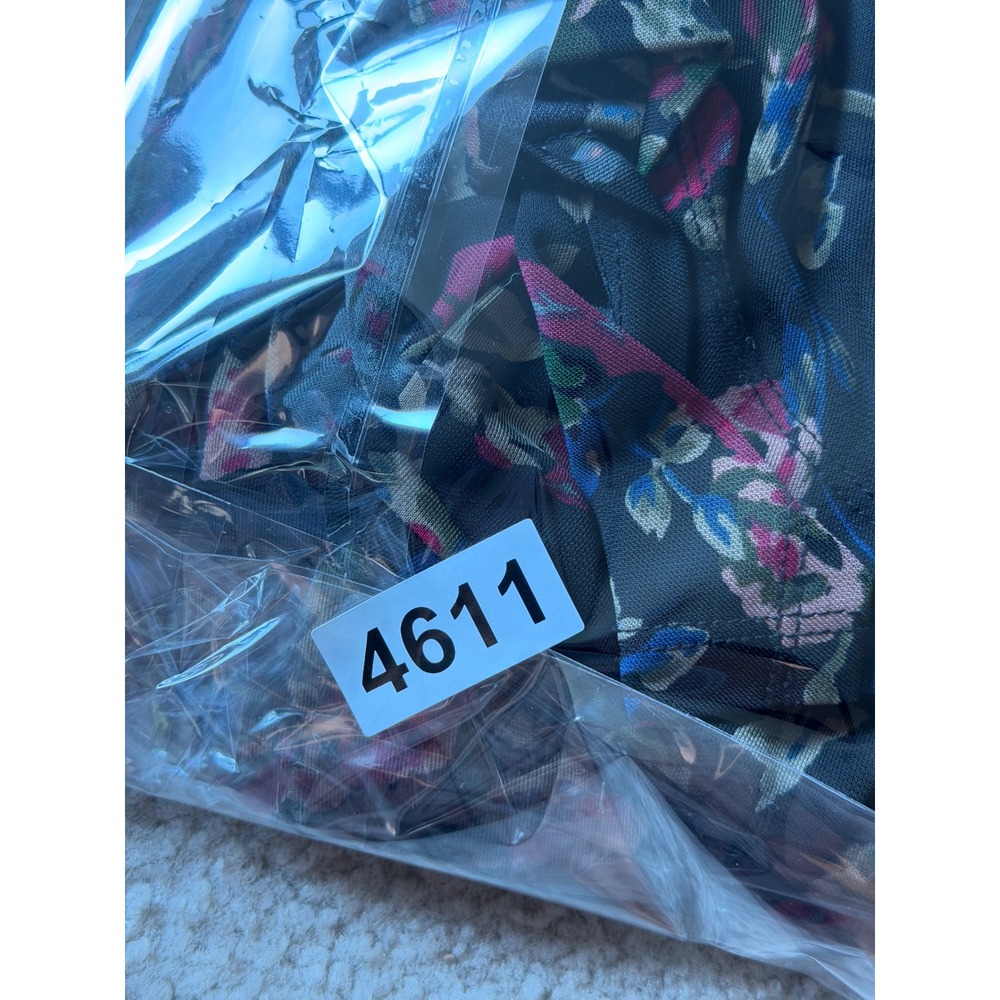 Lauren Ralph Lauren Dress Floral Twist Front Long Sleeve Black Pink Size 2 - Picture 10 of 10